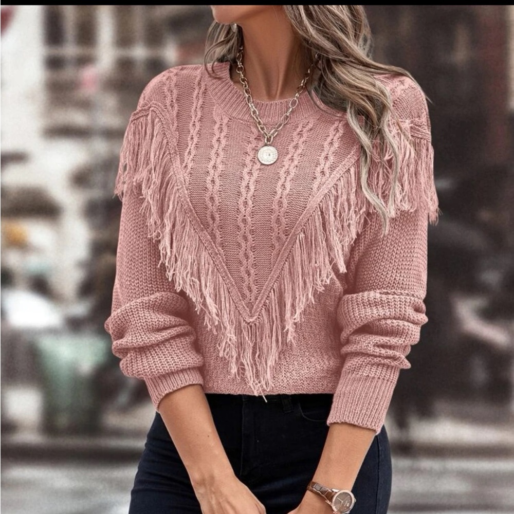 Drop shoulder sweater